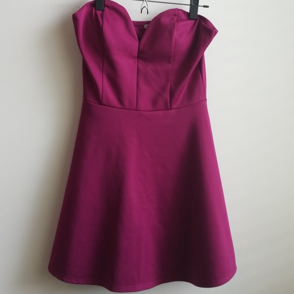 Charlotte Russe Maroon Strapless Dress
